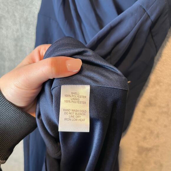 Lulus Navy Strapless Maxi Dress Sz M Bridesmaid Wedding Formal Evening Gown New - Picture 4 of 8